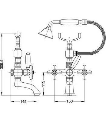 Смеситель для ванны Migliore Princeton Plus золото, для ванны - фото 2