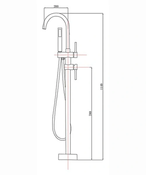 Смеситель для ванны Timo Saona 2300, округлая форма, с душевой лейкой - фото 5