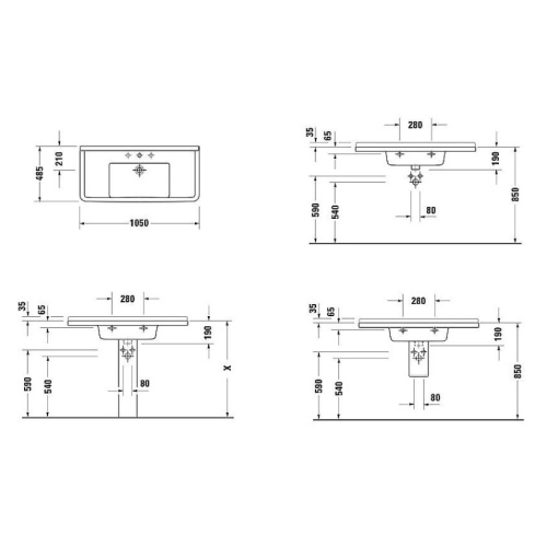 Раковина Duravit Starck 3 030410030 105 см белая - фото 4