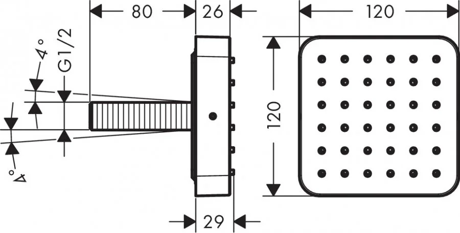 Душевая форсунка Axor Citterio E 36822 квадратная index_1 - фото 6