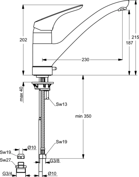Смеситель для кухни Ideal Standard Cerasprint New хром - фото 2