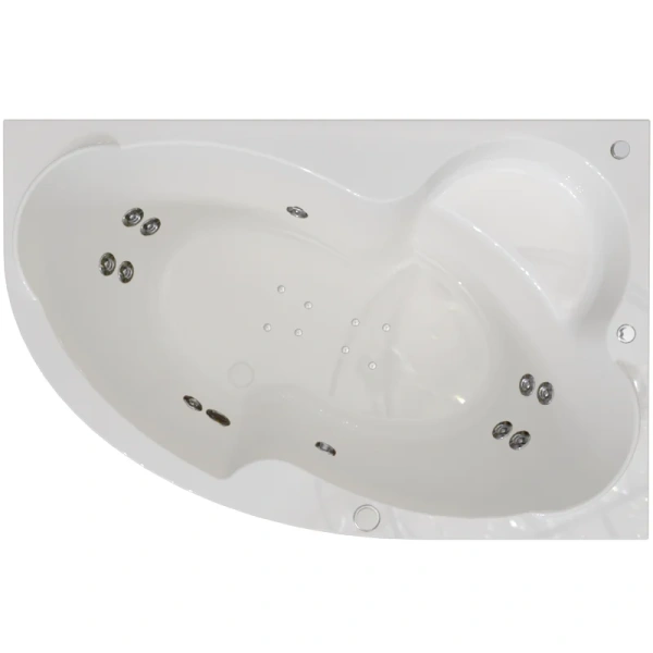 Гидромассажная ванна Радомир Ирма 2-81-2-1-9-216/2-81-2-2-9-216, 149 x 96.5 см, L/R, рама-подставка, фронтальная панель, слив-перелив, гидромассаж Терапия хром КУ 200, белая, белые - фото 7