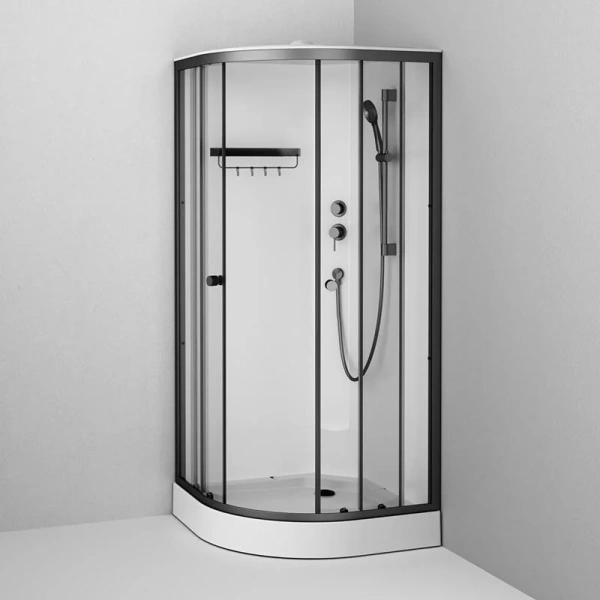 Душевая кабина Am.Pm X-Joy 90x90 см профиль черный стекло прозрачное - фото 4