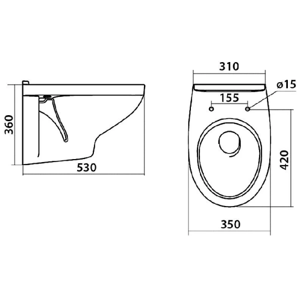 Унитаз подвесной Santek Бореаль 1WH302205, с горизонтальным, прямым выпуском, с прямым выпуском - фото 10