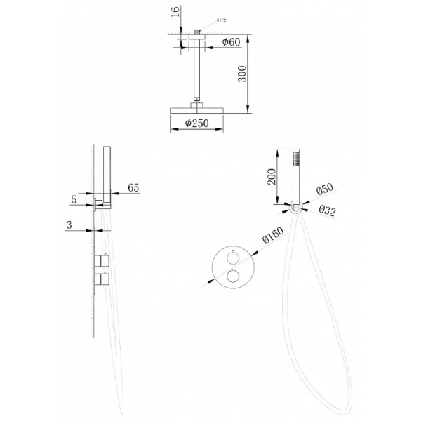 Душевой комплект Abber Wasser Kreis хром, душевые комплекты, наборы - фото 2