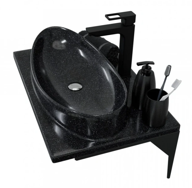 Раковина СанТа Вега 90014 70 см литьевой мрамор, 70 см - фото 6