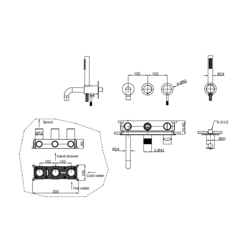 Схема, скрытого монтажа, встраиваемые в стену - фото 6