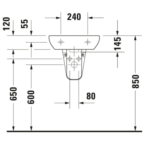 Раковина Duravit D-Code 45 см навесная - фото 4