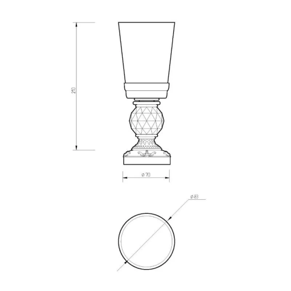 Стакан для ванной Migliore Cristalia золото, классические, ретро, с кристаллами swarovski, декорированные - фото 2