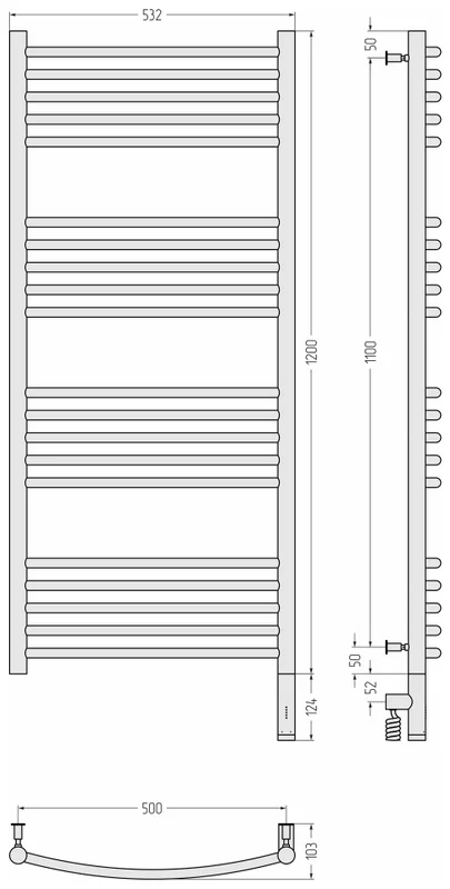 Полотенцесушитель электрический Сунержа Богема 3.0 50х120 см правый, белый матовый, лесенка, вертикальные - фото 4