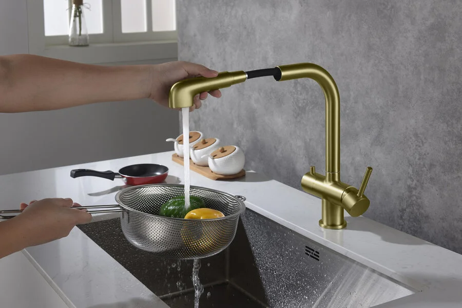 Смеситель для питьевой воды Timo Saona золото матовое, высокие, из латуни, округлая форма, для питьевой воды с фильтром - фото 5