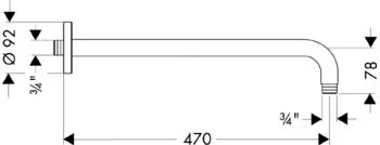 Кронштейн для верхнего душа Hansgrohe хром - фото 2