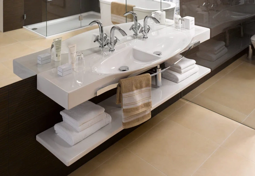 Раковина двойная с полотенцедержателем Laufen Palace New 8.1470.6, двойные - фото 3