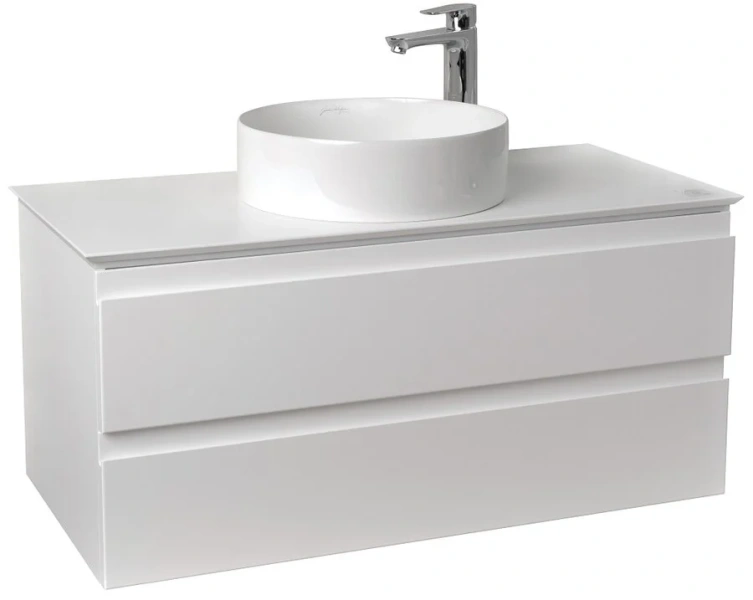 Тумба под раковину подвесная Jacob Delafon Madeleine 100 см с подсветкой, белая матовая