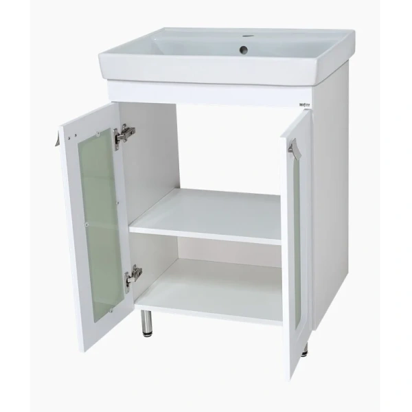 Тумба под раковину напольная Misty Урал 60 см белая, напольная, пристенная - фото 4