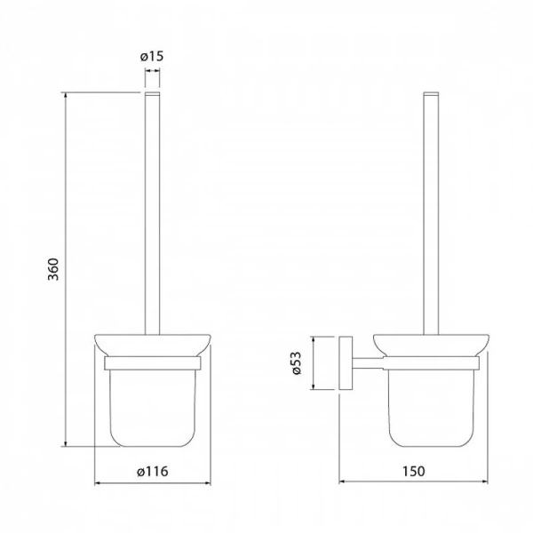 Ершик IDDIS Sena матовое стекло - фото 3