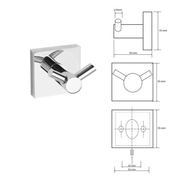Крючок для ванной Bemeta Beta двойной - фото 2
