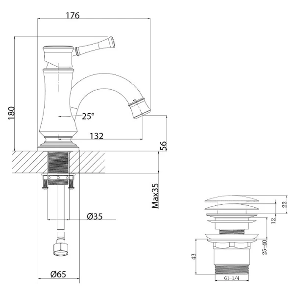 Смеситель для  раковины, черный кофе Lemark Peretto LM6306RB - фото 2