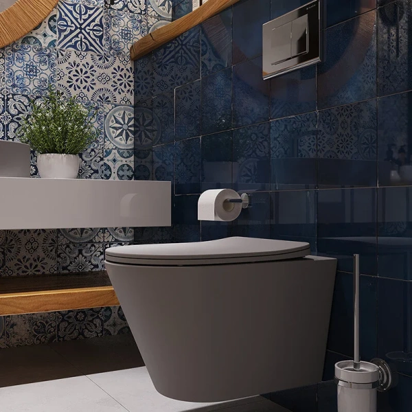 Унитаз подвесной Aqueduto CONE серый матовый, фарфор, керамика - фото 8