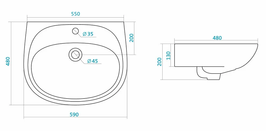 Раковина Santek Анимо 60 см белая - фото 2