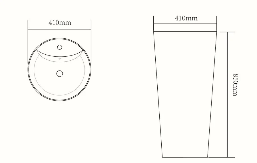 Раковина напольная SantiLine 41 см под мрамор - фото 2