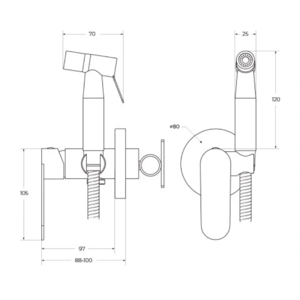 Гигиенический душ со смесителем Cezares Stylus хром - фото 2