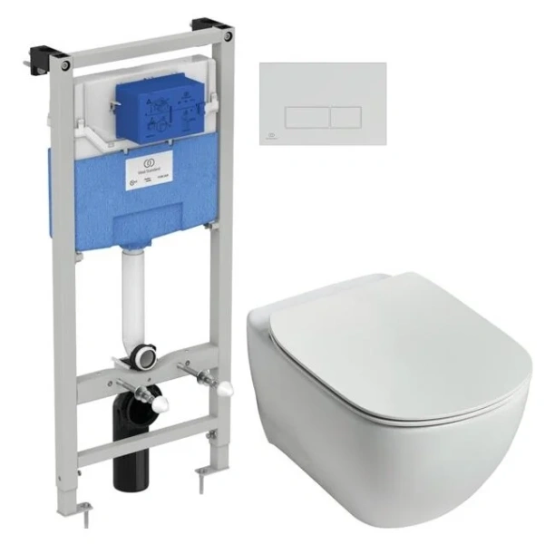 Унитаз с инсталляцией Ideal Standard Tesi ProSys Solea M1 c механической панелью смыва - фото 1