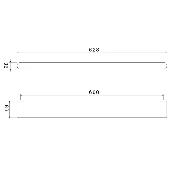 Полотенцедержатель Акватек Лира черный матовый - фото 2