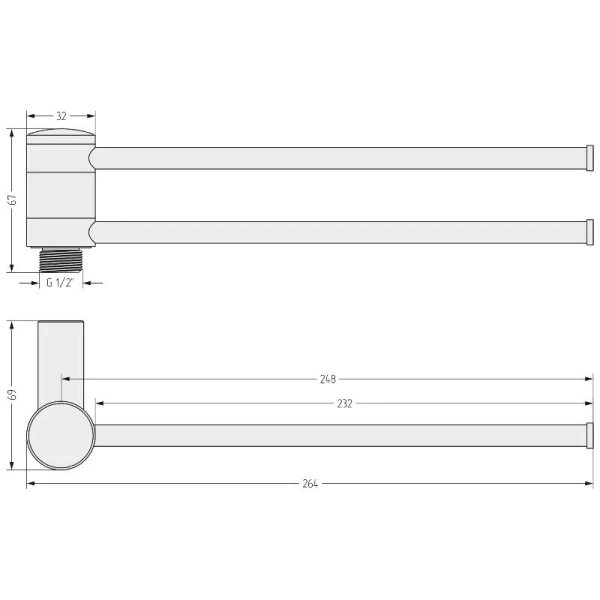 Полотецедержатель для полотенцесушителя Сунержа 26.4 см золото, по запросу - фото 2