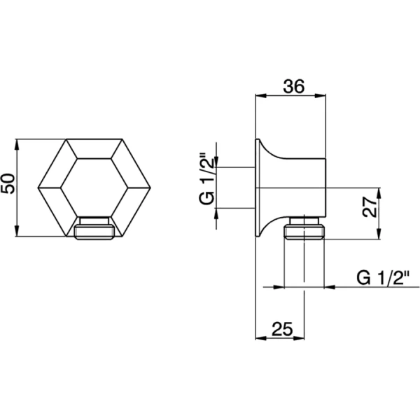 Шланговое подключение Cisal Cherie CE0170002 настенное - фото 2