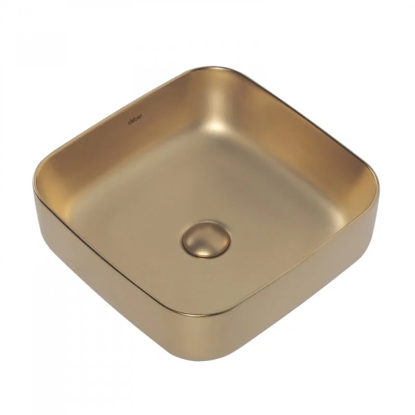 Раковина Abber Rechteck 38,5 см золото матовое, накладные (на столешницу), пристенные - фото 3