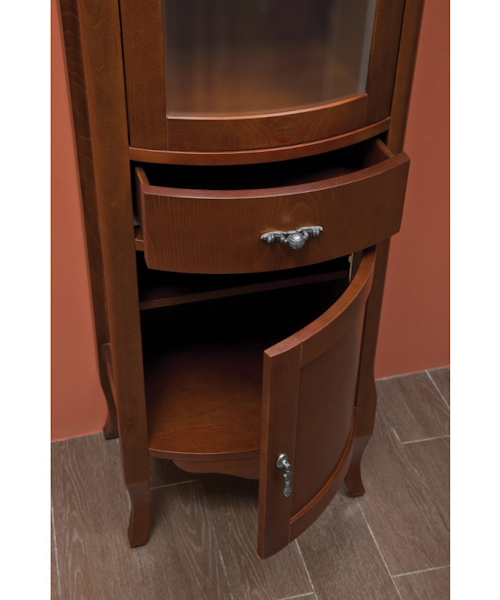 Шкаф-пенал, петли справа, цвет орех матовый, фурнитура состаренное серебро, La Beaute Nora, по запросу - фото 2