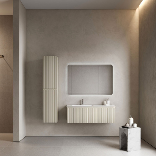 Тумба под раковину подвесная Sancos Snob R 1.0 120 см левая beige soft - фото 2
