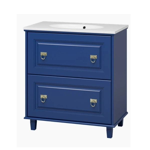 Тумба под раковину напольная Misty Версаль 80 см синяя, напольная, пристенная - фото 4
