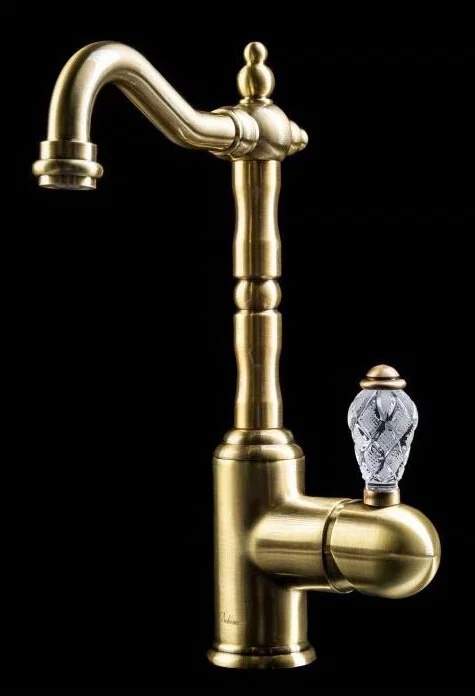Смеситель для раковины Boheme Crystal бронза - фото 1