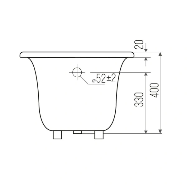 Ванна чугунная Goldman Classic CL12070 120 x 70 см, цвет белый, прямоугольные - фото 5