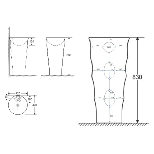 Раковина напольная Ceruttispa Marco 42 см белая - фото 3
