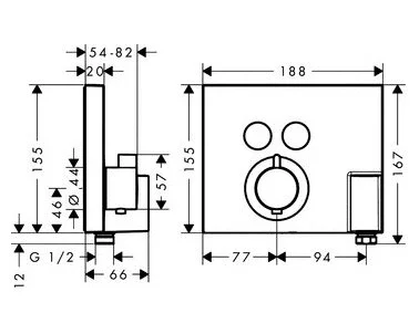 Смеситель для душа Hansgrohe ShowerSelect внешняя часть, для душа - фото 2
