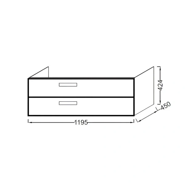 Тумба под раковину подвесная Jacob Delafon Rythmik 120 см белый глянец, по запросу - фото 2