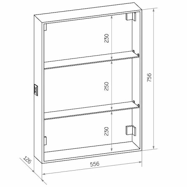 Зеркальный шкаф с подсветкой Misty Алюр 60 см с розеткой, навесные - фото 5
