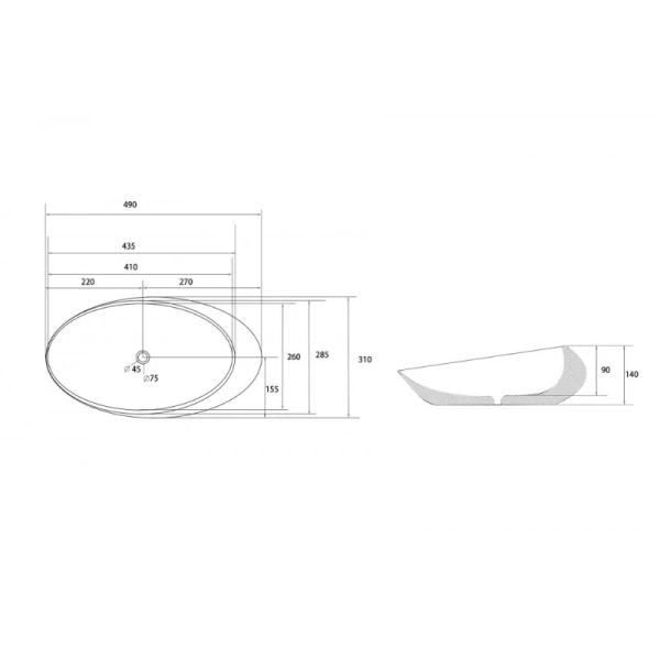 Раковина Abber Bequem 49 см белая матовая, современные, hi-tech - фото 2