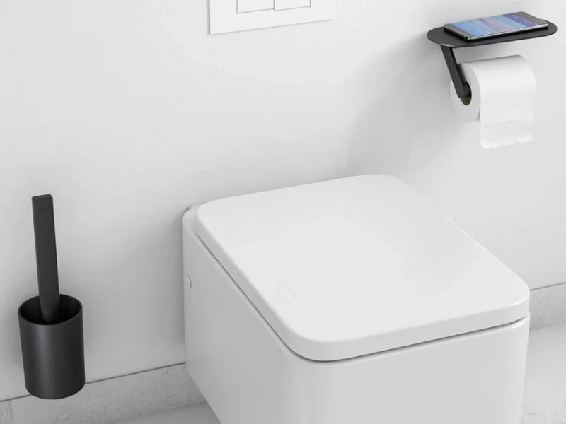 Бумагодержатель Hansgrohe WallStoris матовый черный - фото 3