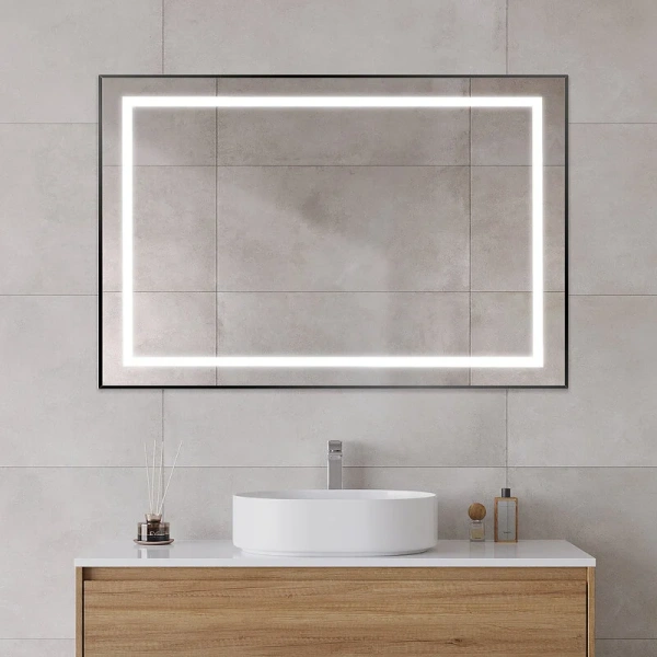 Зеркало с подсветкой BelBagno Kraft 120 см черное - фото 3