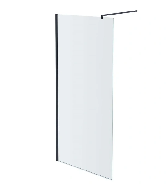 Душевая перегородка Акватек 80 см профиль черный матовый - фото 1