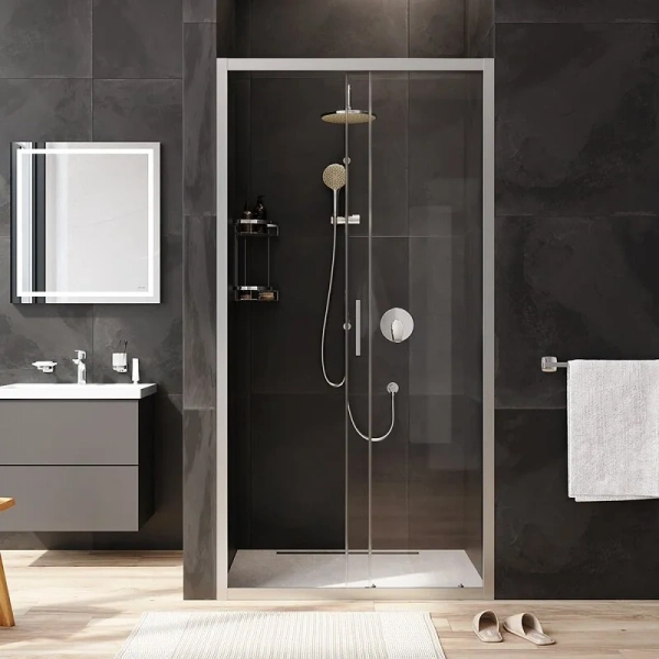 Душевая дверь в нишу AM.PM Gem Solo 100 см профиль хром стекло прозрачное, раздвижные - фото 6