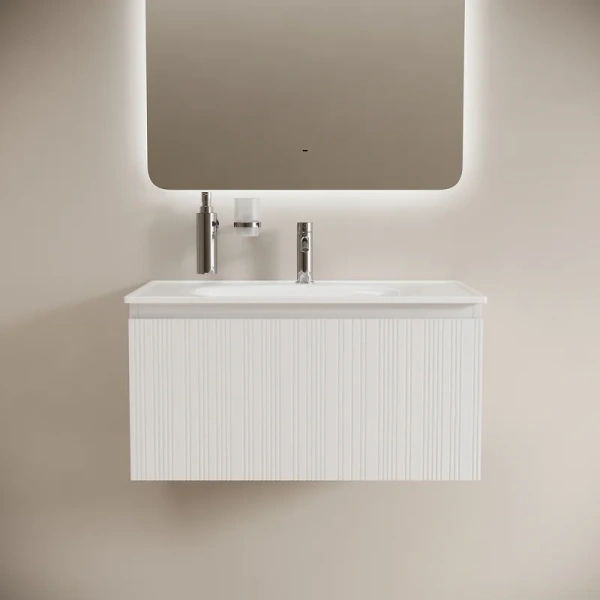 Тумба под раковину подвесная Sancos Code 80 см белая - фото 3