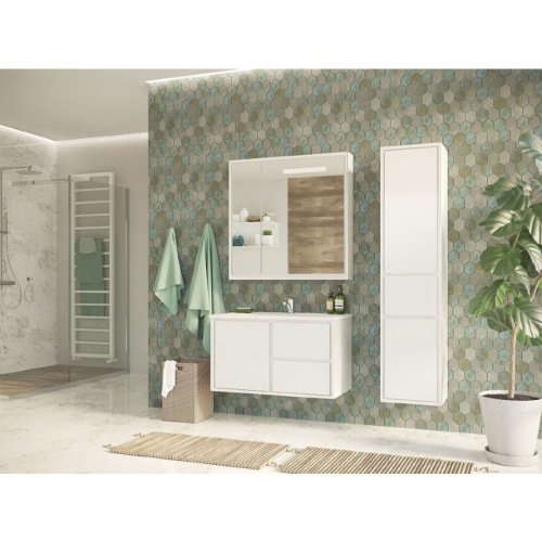 Шкаф-пенал подвесной Misty Барселона 35 см белый, левый, 35 см - фото 3