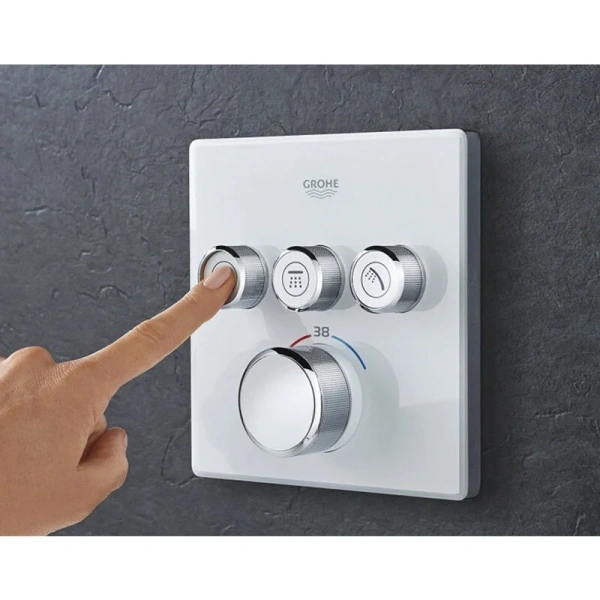 Смеситель для душа Grohe Grohtherm SmartControl термостатический белый, прямоугольная форма - фото 5