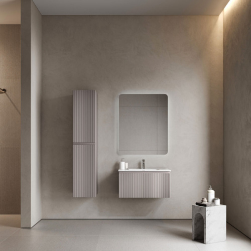 Тумба под раковину подвесная Sancos Snob R 1.0 80 см doha soft, серая - фото 7