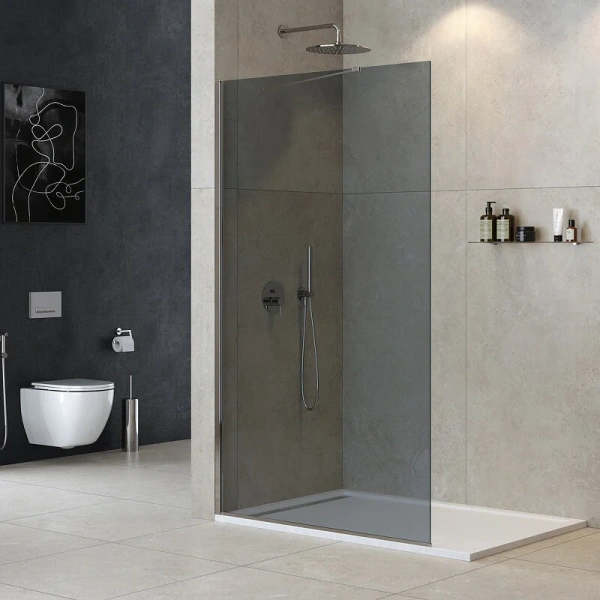 Душевая перегородка Cezares Liberta 120 см стекло графит, профиль хром, 120 см - фото 4